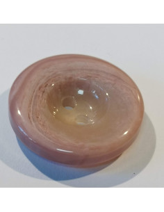 Bouton polyester 2 trous, 27mm, rond,  rose 2