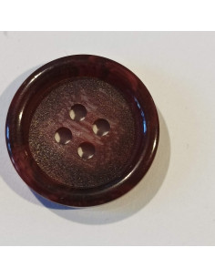 Bouton polyester 4 trous, 20mm, bordeaux