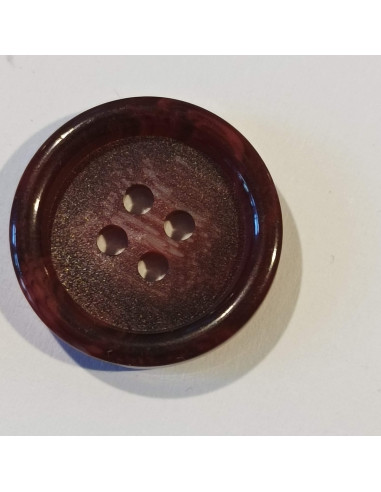 Bouton polyester 4 trous, 20mm, bordeaux