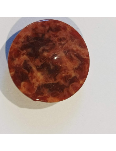 Bouton polyester à tunnel, 23mm, rond, dégradé de bordeaux