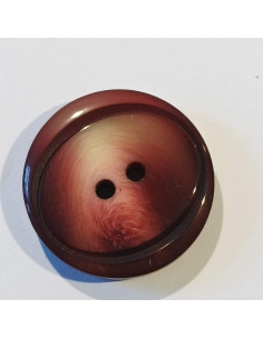 Bouton polyester 2 trous, 27mm, rond, bordeaux