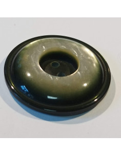 Bouton polyester 2 trous, 36mm, rond,  vert 2