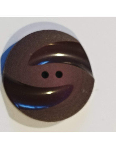 Bouton polyester 2 trous, 28mm, rond, bordeaux