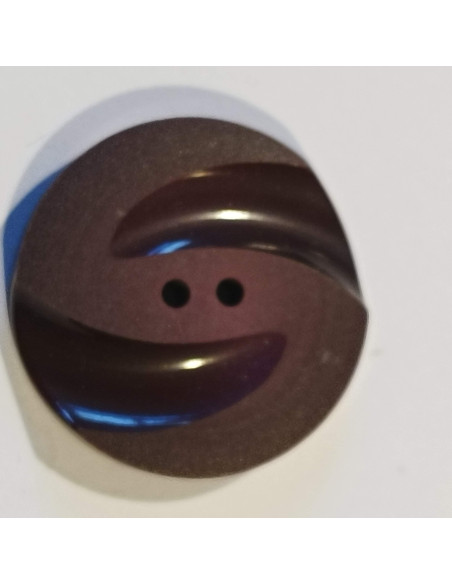 Bouton polyester 2 trous, 28mm, rond, bordeaux