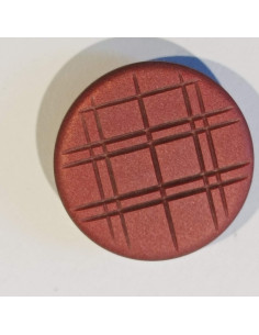 Bouton polyester à tunnel, 27mm, rond, carreaux bordeaux