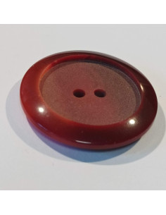 Bouton polyester 2 trous, 28mm, rond, dégradé rouge/ bordeaux 2