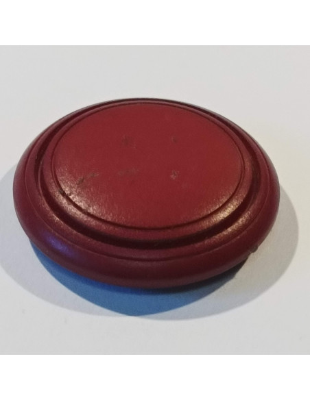 Bouton polyester à tunnel, 28mm, rond, bordeaux