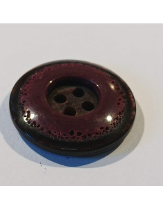 Bouton polyester 4 trous, 22mm, rond violet foncé 2