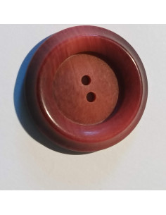 Bouton polyester 2 trous, 28mm, rond bordeaux