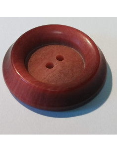 Bouton polyester 2 trous, 28mm, rond bordeaux 2