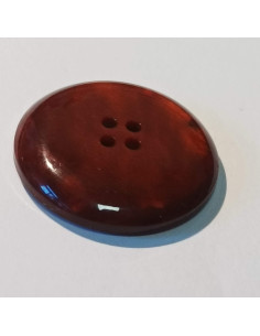 Bouton polyester 4 trous, 27mm, rond marron, orange 2
