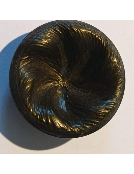 Bouton polyester 2 trous, 36 mm, tulipe vert kaki