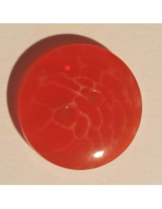 Bouton polyester 2 trous, 15mm, rond rouge