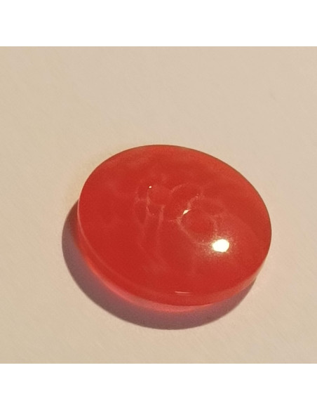 Bouton polyester 2 trous, 15mm, rond rouge