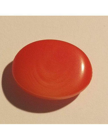 Bouton polyester à pied, 17mm, ovale rouge/orange
