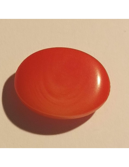 Bouton polyester à pied, 17mm, ovale rouge/orange