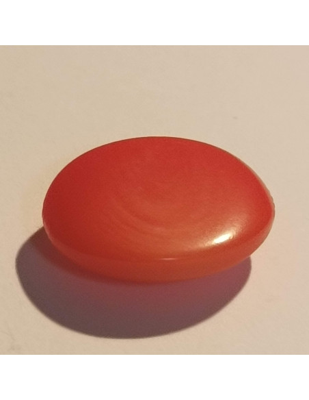 Bouton polyester à pied, 17mm, ovale rouge/orange
