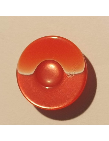 Bouton polyester à pied, 18mm, rond rouge