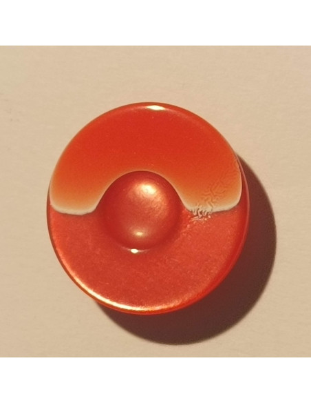 Bouton polyester à pied, 18mm, rond rouge