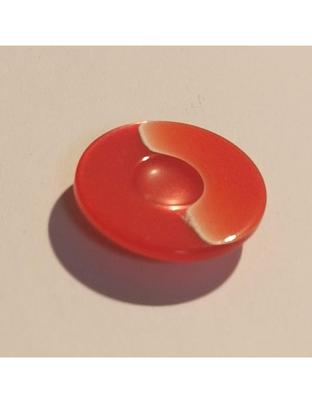 Bouton polyester à pied, 18mm, rond rouge