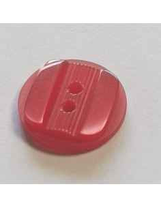 Bouton polyester 2 trous, 15mm, carré rouge 2
