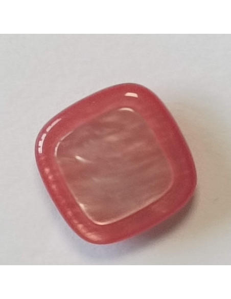 Bouton à tunnel, 15mm, carré rouge