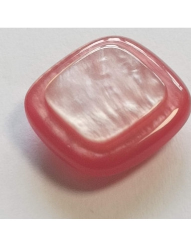 Bouton à tunnel, 15mm, carré rouge