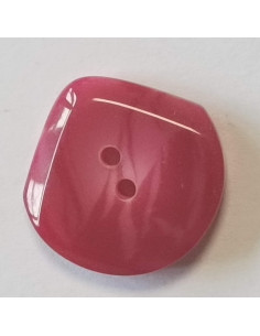 Bouton polyester 2 trous, 23mm, pétale rouge/rose