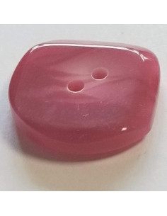 Bouton polyester 2 trous, 23mm, pétale rouge/rose 2