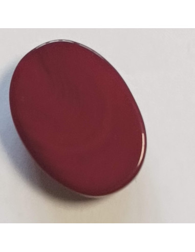Bouton polyester à pied, 18mm, ovale bordeaux