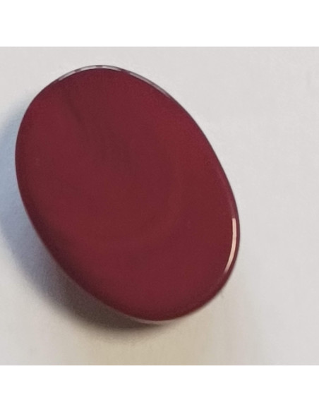 Bouton polyester à pied, 18mm, ovale bordeaux