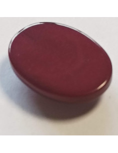 Bouton polyester à pied, 18mm, ovale bordeaux 2