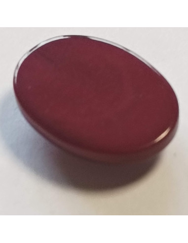 Bouton polyester à pied, 18mm, ovale bordeaux