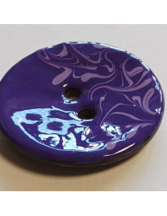 Bouton polyester 2 trous, 50 mm, violet 2