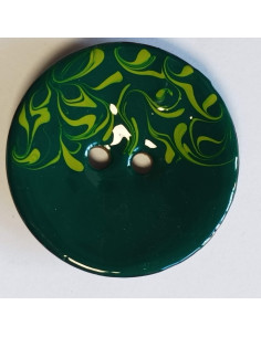 Bouton polyester 2 trous, 50 mm, vert foncé et vert clair