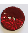 Bouton polyester 2 trous, 50 mm, bordeaux et rouge