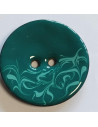 Bouton polyester 2 trous, 50 mm, vert émeraude
