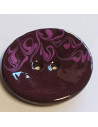 Bouton polyester 2 trous, 50 mm, marron et rose
