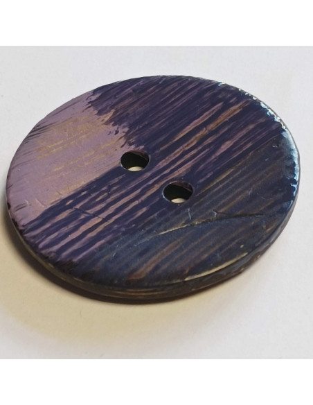 Bouton polyester 2 trous, 40 mm, violet et rose