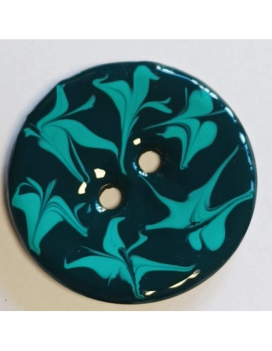 Bouton polyester 2 trous, 40 mm, vert