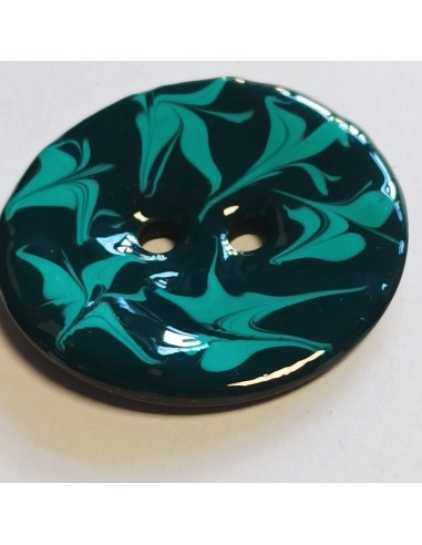 Bouton polyester 2 trous, 40 mm, vert