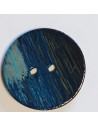 Bouton polyester 2 trous, 40 mm, bleu