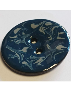 Bouton polyester 2 trous, 40 mm, bleu 2