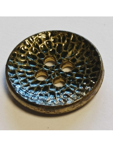 Bouton polyester 2 trous, 28 mm, doré