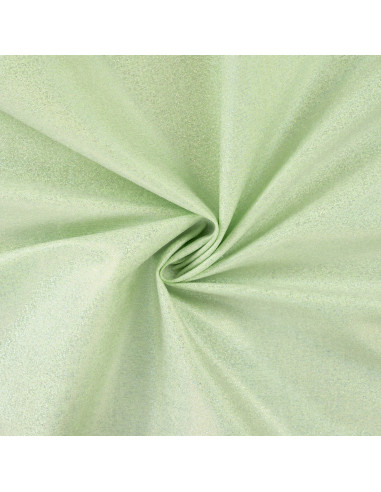 Tissu, Denim Stretch Pailleté, Vert Citron, Laize 140 cm, 90% Coton 260g/m²