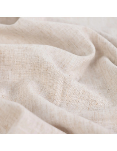Tissu, Toile Chinée Souple, Naturel, Laize 140 cm, 55% Lin 25% Coton 20% Viscose 165g/m²