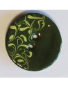 Bouton polyester 2 trous, 30 mm, vert kaki et vert clair
