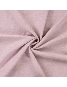 Tissu, Toile Souple Chinée, Rose Poudré, Laize 140 cm, 55% Lin 25% Coton 20% Viscose 165g/m²