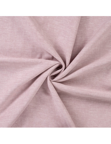 Tissu, Toile Souple Chinée, Rose Poudré, Laize 140 cm, 55% Lin 25% Coton 20% Viscose 165g/m²