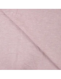 Tissu, Toile Souple Chinée, Rose Poudré, Laize 140 cm, 55% Lin 25% Coton 20% Viscose 165g/m² 2
